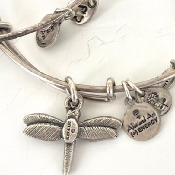 Alex and Ani 4 silver Charmed Bracelets - Picture 4 of 5